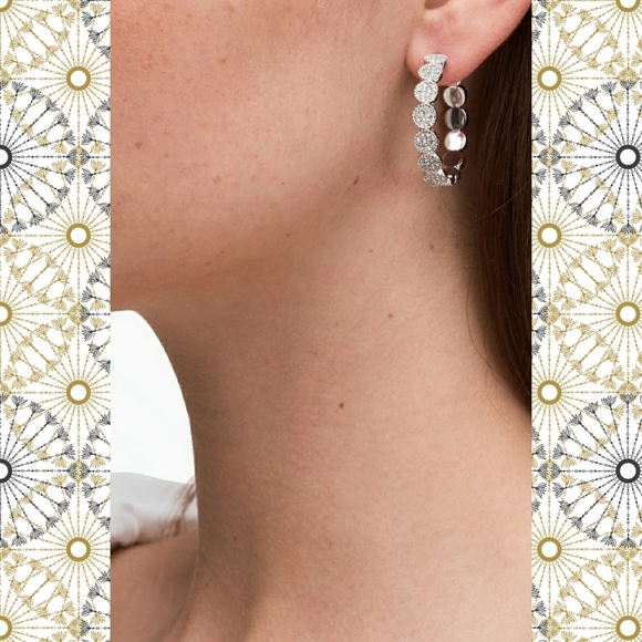 kate spade Jewelry - 🎁 kate | Gatsby Dot Hoop Earrings - Silver